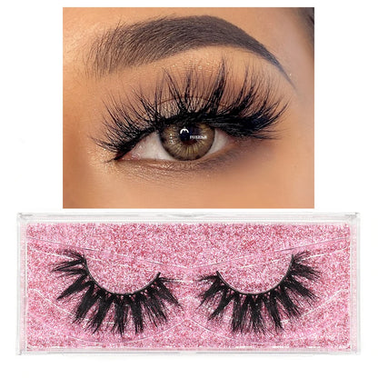 FOXESJI 3D Mink Lashes False Eyelashes Fluffy Thick Cross Wispy Natural Eye lashes Mink Soft Lash Extension Supplies Makeup Set