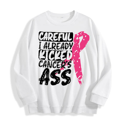 Breast Cancer Awareness Ribbon Graphic Crewneck Sweatshirt, US Warehouse, 6 Colors