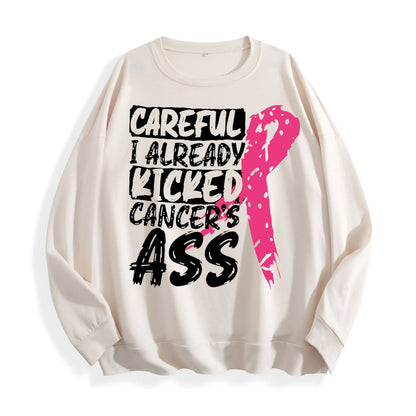 Breast Cancer Awareness Ribbon Graphic Crewneck Sweatshirt, US Warehouse, 6 Colors