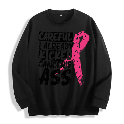 Breast Cancer Awareness Ribbon Graphic Crewneck Sweatshirt, US Warehouse, 6 Colors