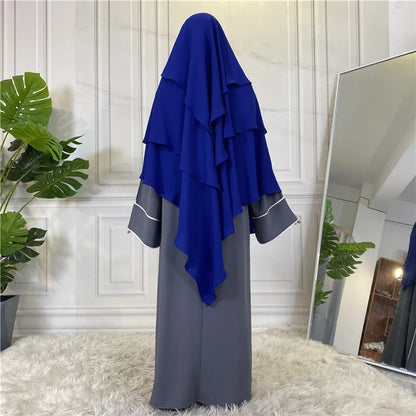 New Hijab Cap Muslim Abayas for Women Arabic Prayer Islamic 3 Layers Shawls Full Cover Head Wrap for Women Winter Khimar
