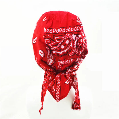 Men Women Fashion Durag Cotton Printing Multicolor Hat Biker Outdoor Sports Bandana Head Wrap