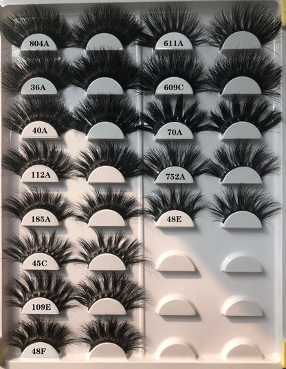 RED SIREN Dramatic Long Thick 25mm Mink Lashes Wholesale Bulk False Eyelashes