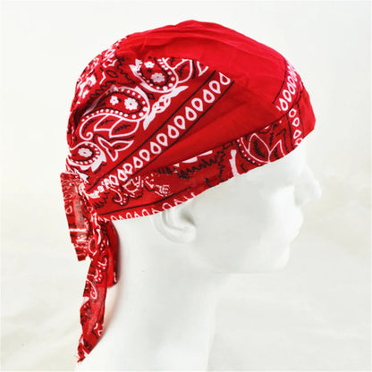 Men Women Fashion Durag Cotton Printing Multicolor Hat Biker Outdoor Sports Bandana Head Wrap