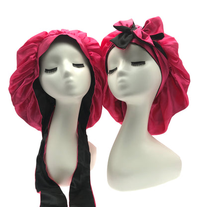 Diamond Luxury Mommy and Me Double Satin Silk Bonnet with Edge Band Head Wrap Bonnet Vendor Custom Ready Ship Silk Hair Bonnets
