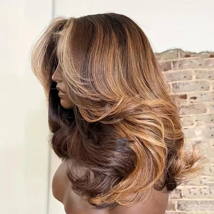 High Quality 13*4 Front Wig for Women Fashionable Transparent Loose Deep Wave Curly Synthetic Fiber  Afro Black