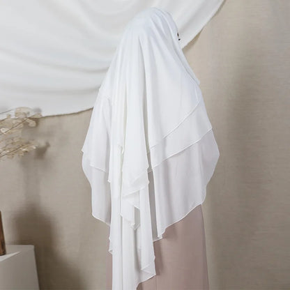 New Hijab Cap Muslim Abayas for Women Arabic Prayer Islamic 3 Layers Shawls Full Cover Head Wrap for Women Winter Khimar
