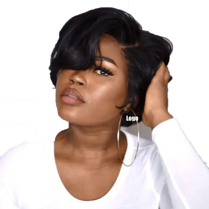 2025 New Arrival: Black Short Straight Women's Voluminous High-Temperature Fiber Wig - Hot Seller