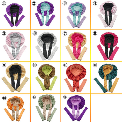 Diamond Luxury Mommy and Me Double Satin Silk Bonnet with Edge Band Head Wrap Bonnet Vendor Custom Ready Ship Silk Hair Bonnets