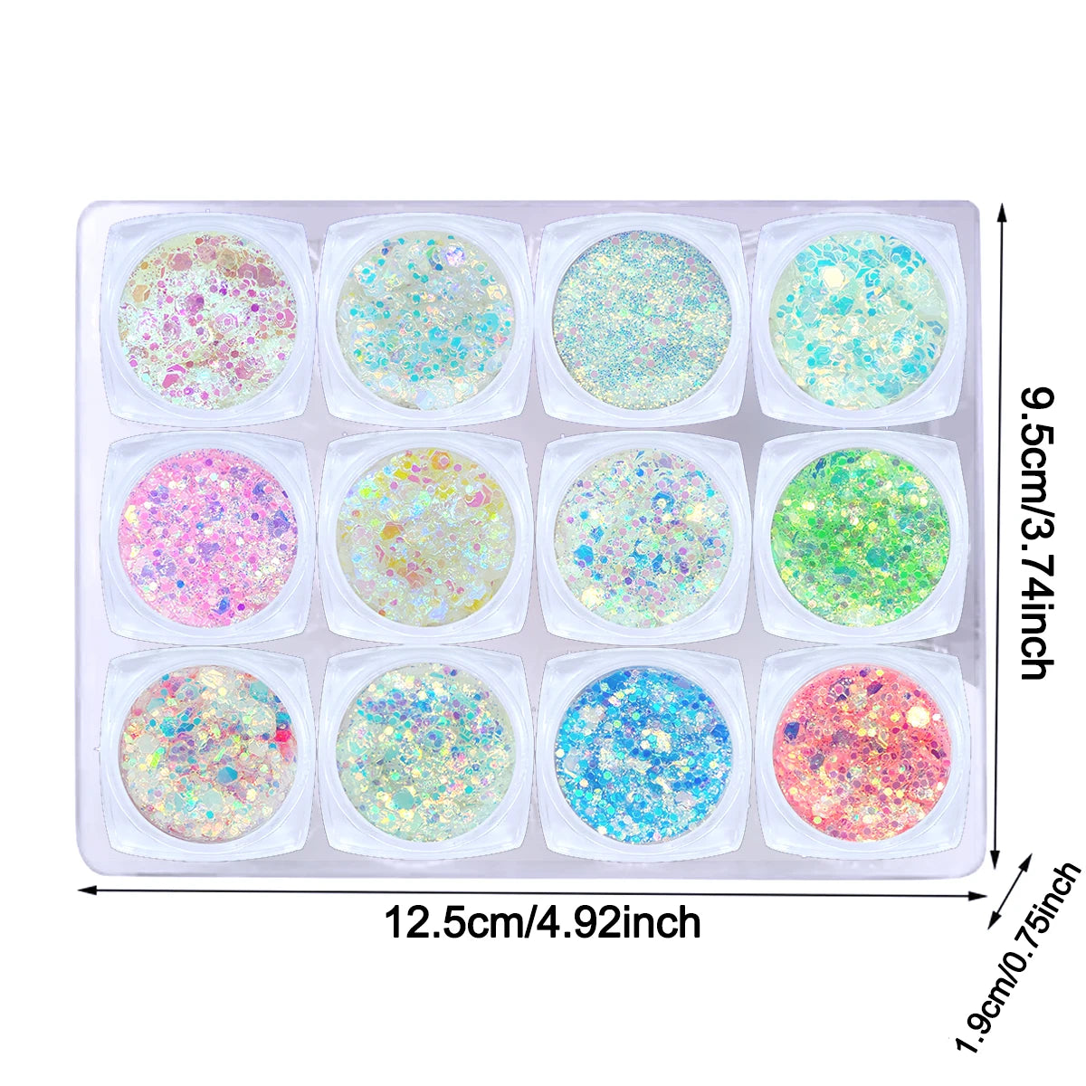 12 Colors Glow in the Dark Glitter Gel Face Body Glitter Gel Hair Glitter for UV Black Light Halloween Makeup Raves Festivals