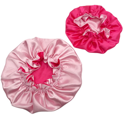 Diamond Luxury Mommy and Me Double Satin Silk Bonnet with Edge Band Head Wrap Bonnet Vendor Custom Ready Ship Silk Hair Bonnets