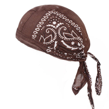 Men Women Fashion Durag Cotton Printing Multicolor Hat Biker Outdoor Sports Bandana Head Wrap