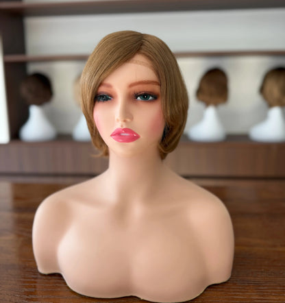 Unprocessed Raw Hair Full Hand Tied Medical Wig Silk Top With Lace Front Human Hair Medical Wig for Cancer Patients