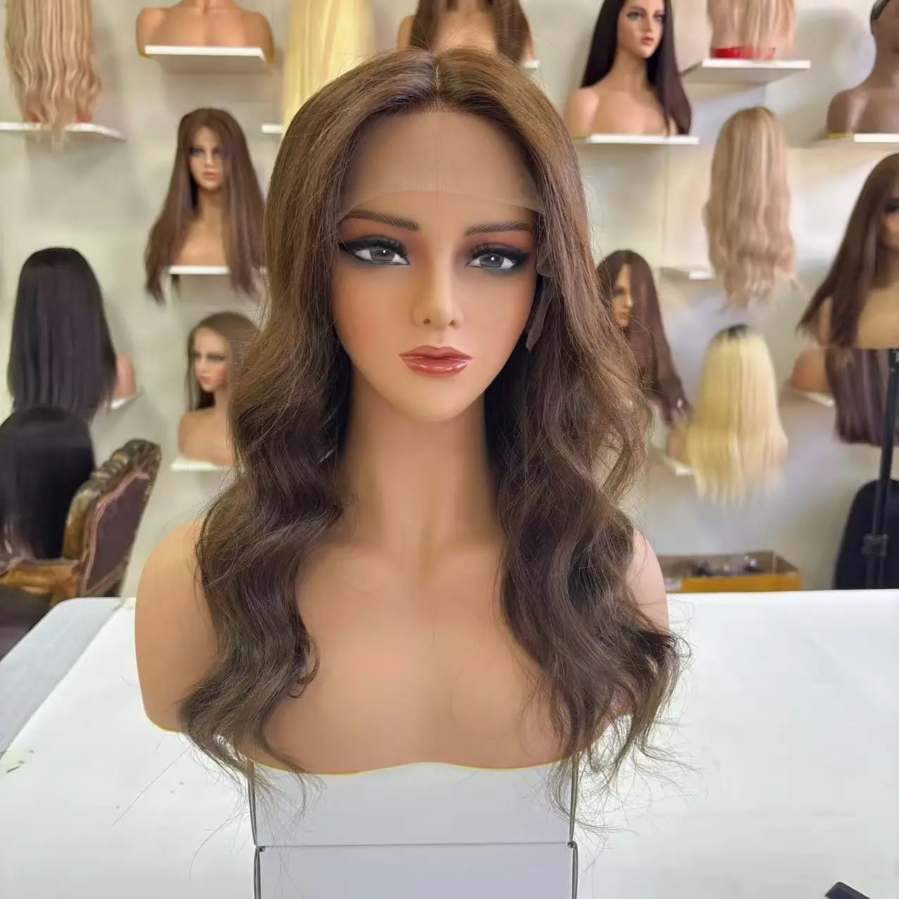 100%Hand-Tied  Human Hair Silk Top Silk Base Top Medical Wig Human Hair Medical Wig for Cancer Patients  Silicone