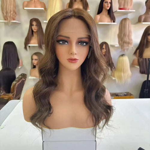 100%Hand-Tied  Human Hair Silk Top Silk Base Top Medical Wig Human Hair Medical Wig for Cancer Patients  Silicone