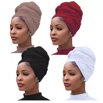 Head Wraps Turban Head Wrap Knit Hair Scarf Turbans for Ladies Solid Color Long Breathable Head Band Tie for Women
