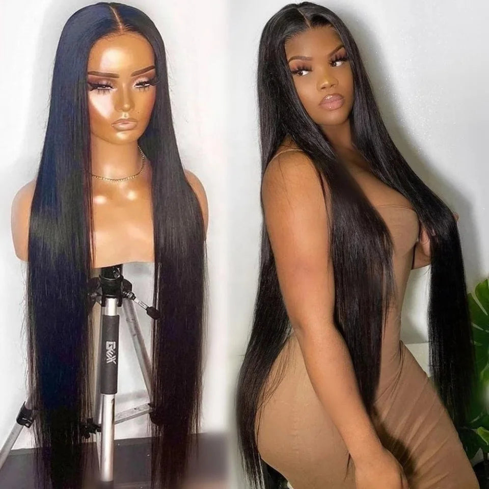 26 Inch Bone Straight HD Lace Frontal Wig 13x4 - 100% Human Hair Pre Plucked with 200% Density for Women Vietnamese Wigs