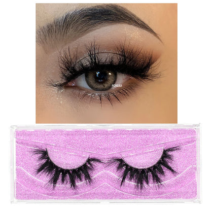 FOXESJI 3D Mink Lashes False Eyelashes Fluffy Thick Cross Wispy Natural Eye lashes Mink Soft Lash Extension Supplies Makeup Set