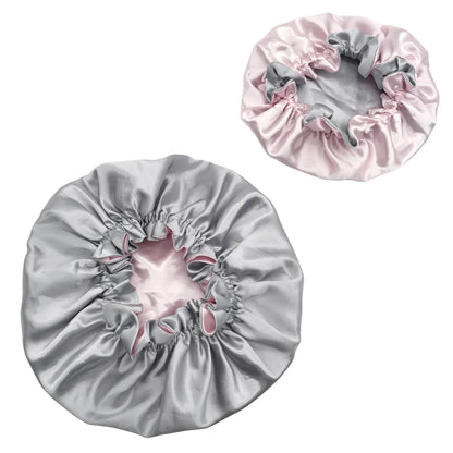 Diamond Luxury Mommy and Me Double Satin Silk Bonnet with Edge Band Head Wrap Bonnet Vendor Custom Ready Ship Silk Hair Bonnets