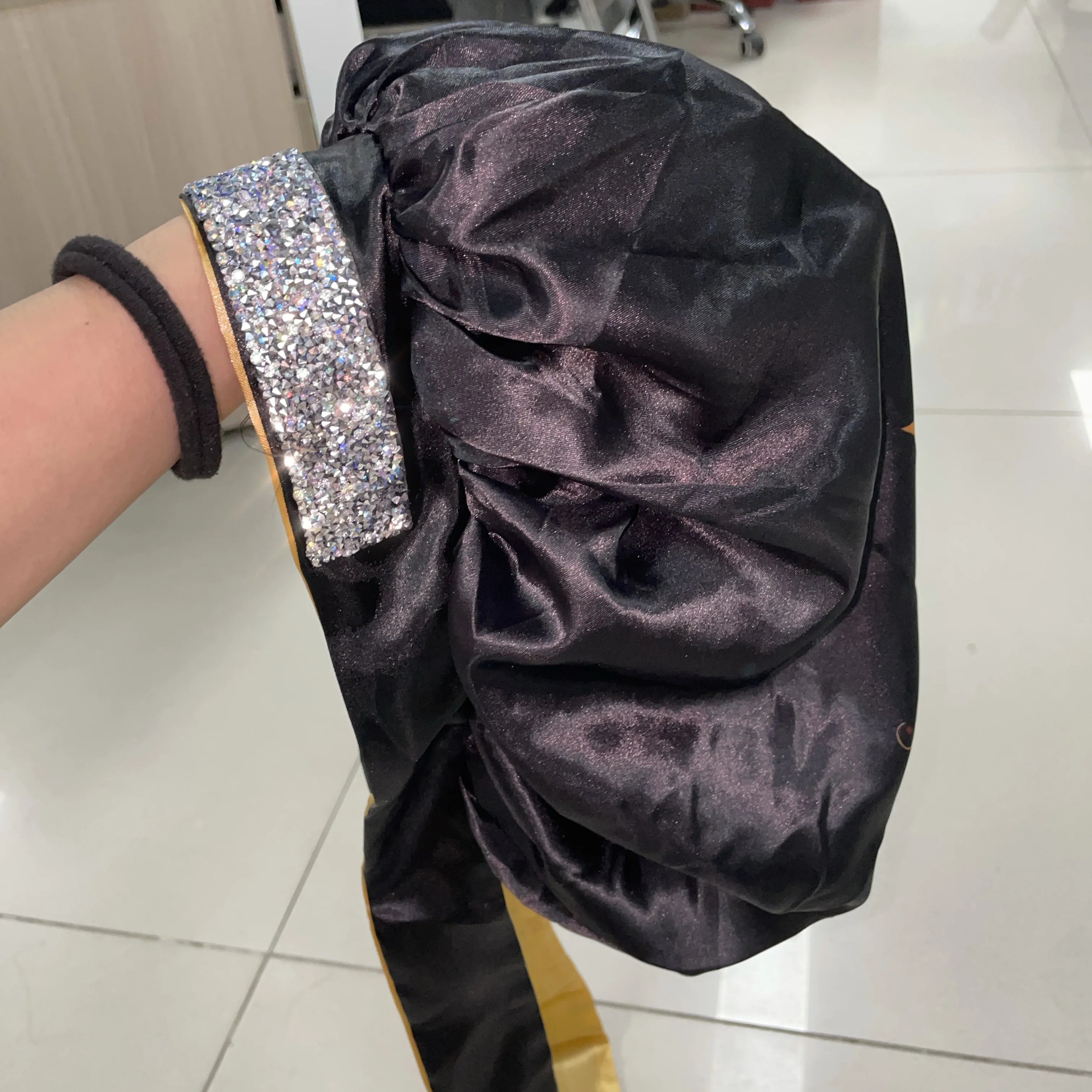 Diamond Luxury Mommy and Me Double Satin Silk Bonnet with Edge Band Head Wrap Bonnet Vendor Custom Ready Ship Silk Hair Bonnets