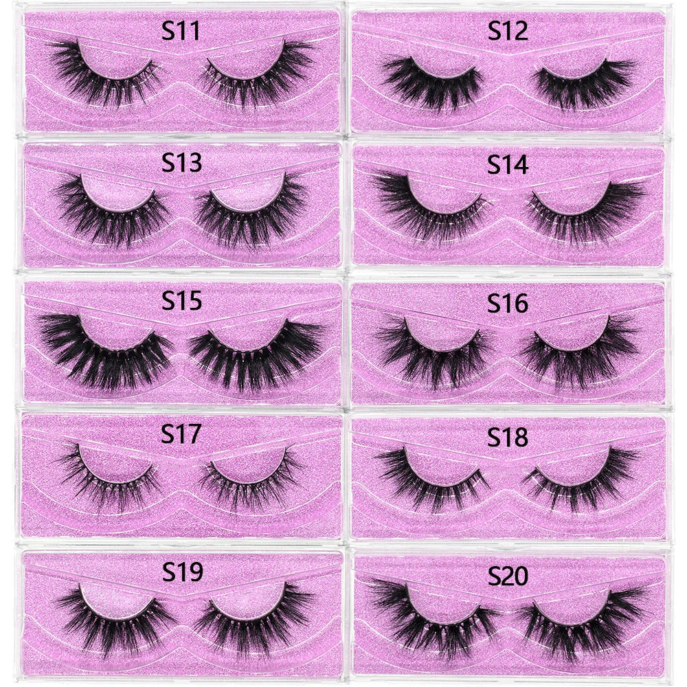 FOXESJI 3D Mink Lashes False Eyelashes Fluffy Thick Cross Wispy Natural Eye lashes Mink Soft Lash Extension Supplies Makeup Set