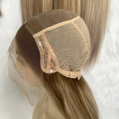Top Quality Highlights Soft Silicone  Silk Base with Lace Frontal  Human Hair Medical Wig for Cancer