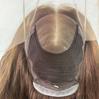 Top Quality Highlights Soft Silicone  Silk Base with Lace Frontal  Human Hair Medical Wig for Cancer