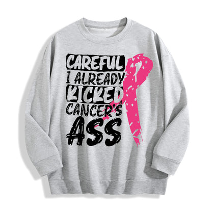 Breast Cancer Awareness Ribbon Graphic Crewneck Sweatshirt, US Warehouse, 6 Colors
