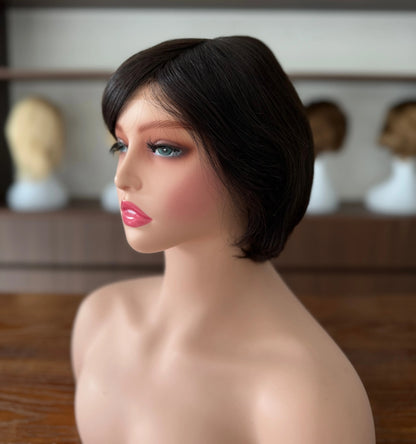 Unprocessed Raw Hair Full Hand Tied Medical Wig Silk Top With Lace Front Human Hair Medical Wig for Cancer Patients