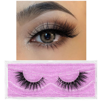 FOXESJI 3D Mink Lashes False Eyelashes Fluffy Thick Cross Wispy Natural Eye lashes Mink Soft Lash Extension Supplies Makeup Set