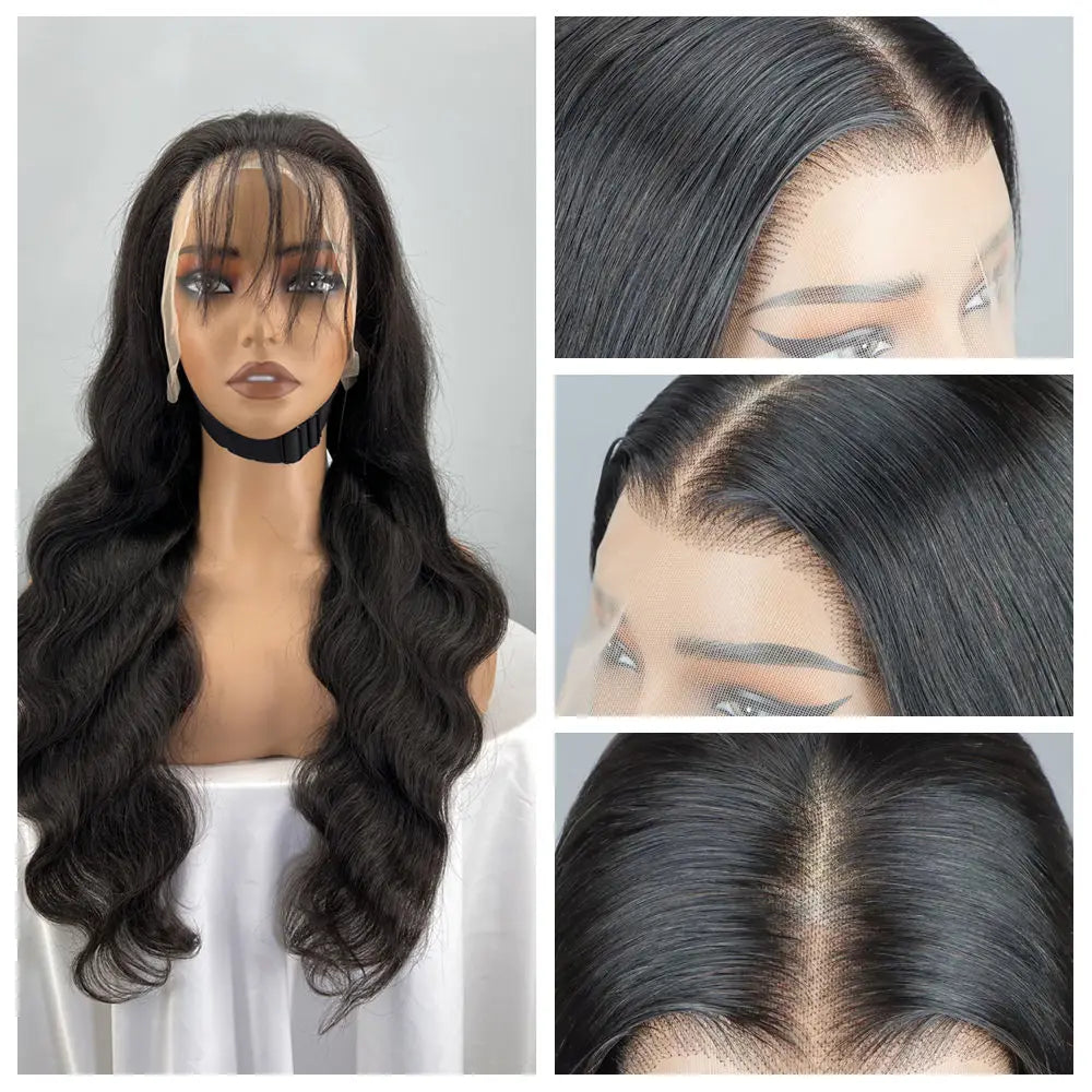 Natural Color Brazilian Body Wave 13x4 HD Lace Frontal Human Hair Wigs 18/20/22 Inch Ready for Black Woman Immediate Wear