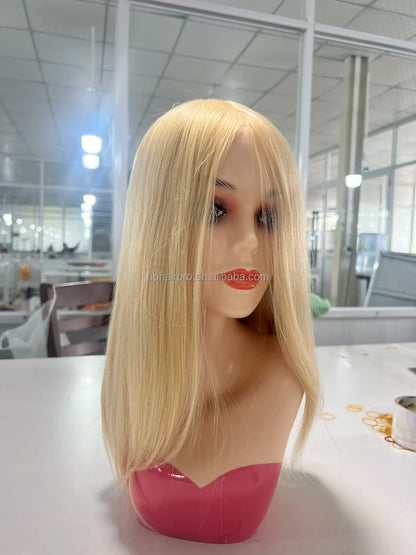 Customized 100% Virgin Brazilian Hair Cancer Wig for Lace Cap High Quality Full Cuticle Hair Blonde Color Jewish Wig