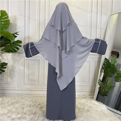 New Hijab Cap Muslim Abayas for Women Arabic Prayer Islamic 3 Layers Shawls Full Cover Head Wrap for Women Winter Khimar