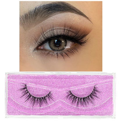 FOXESJI 3D Mink Lashes False Eyelashes Fluffy Thick Cross Wispy Natural Eye lashes Mink Soft Lash Extension Supplies Makeup Set