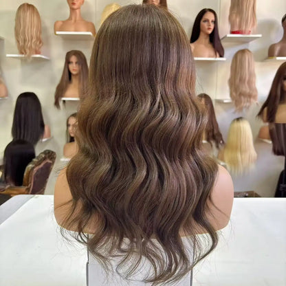 100%Hand-Tied  Human Hair Silk Top Silk Base Top Medical Wig Human Hair Medical Wig for Cancer Patients  Silicone