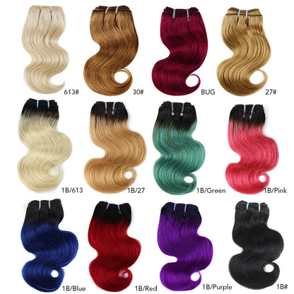 BHF Ombre Brazilian Body Wave Human Hair Bundles 50g/pc 1B/27 & 1B/613 Remy Hair Extensions 8 Inch can make wigs Halloween Day