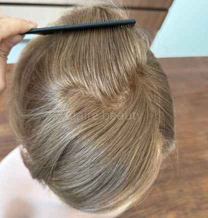 Unprocessed Raw Hair Full Hand Tied Medical Wig Silk Top With Lace Front Human Hair Medical Wig for Cancer Patients