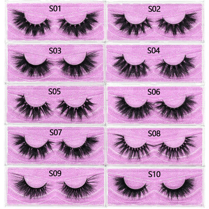FOXESJI 3D Mink Lashes False Eyelashes Fluffy Thick Cross Wispy Natural Eye lashes Mink Soft Lash Extension Supplies Makeup Set