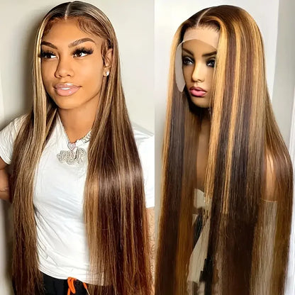NEW ARRIVAL Super Long Synthetic High Quality Wigs 28 Inch 265g Color 13*6 Wig Lace Front Highlight Silky Straight Wigs