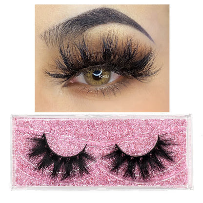 FOXESJI 3D Mink Lashes False Eyelashes Fluffy Thick Cross Wispy Natural Eye lashes Mink Soft Lash Extension Supplies Makeup Set