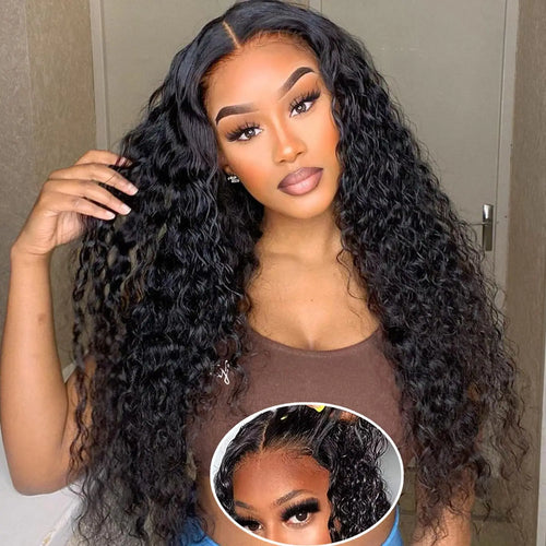 100% Human Hair 13x4 Water Wave Lace Frontal Wig HD 20 Inch 13x4 Lace Front Wigs Water Loose Waves Black Brazilian Pre Plucked