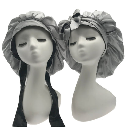 Diamond Luxury Mommy and Me Double Satin Silk Bonnet with Edge Band Head Wrap Bonnet Vendor Custom Ready Ship Silk Hair Bonnets