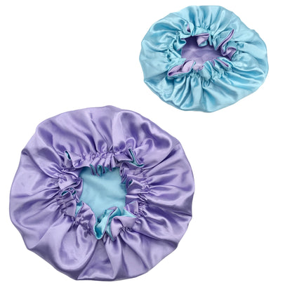 Diamond Luxury Mommy and Me Double Satin Silk Bonnet with Edge Band Head Wrap Bonnet Vendor Custom Ready Ship Silk Hair Bonnets