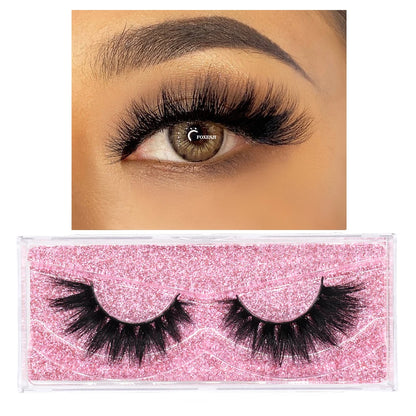 FOXESJI 3D Mink Lashes False Eyelashes Fluffy Thick Cross Wispy Natural Eye lashes Mink Soft Lash Extension Supplies Makeup Set