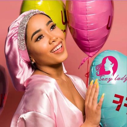 Diamond Luxury Mommy and Me Double Satin Silk Bonnet with Edge Band Head Wrap Bonnet Vendor Custom Ready Ship Silk Hair Bonnets