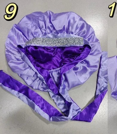 Diamond Luxury Mommy and Me Double Satin Silk Bonnet with Edge Band Head Wrap Bonnet Vendor Custom Ready Ship Silk Hair Bonnets