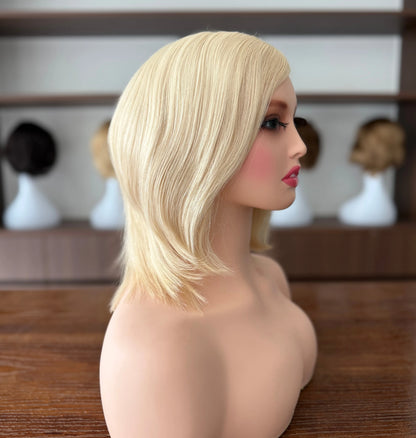 Natural Hairline Full Hand Tied Medical Wig Silk Top With Lace Front Human Hair Medical Wig for Cancer Patients