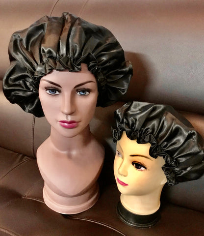 Diamond Luxury Mommy and Me Double Satin Silk Bonnet with Edge Band Head Wrap Bonnet Vendor Custom Ready Ship Silk Hair Bonnets