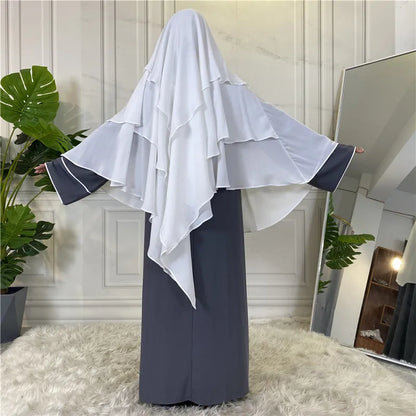 New Hijab Cap Muslim Abayas for Women Arabic Prayer Islamic 3 Layers Shawls Full Cover Head Wrap for Women Winter Khimar