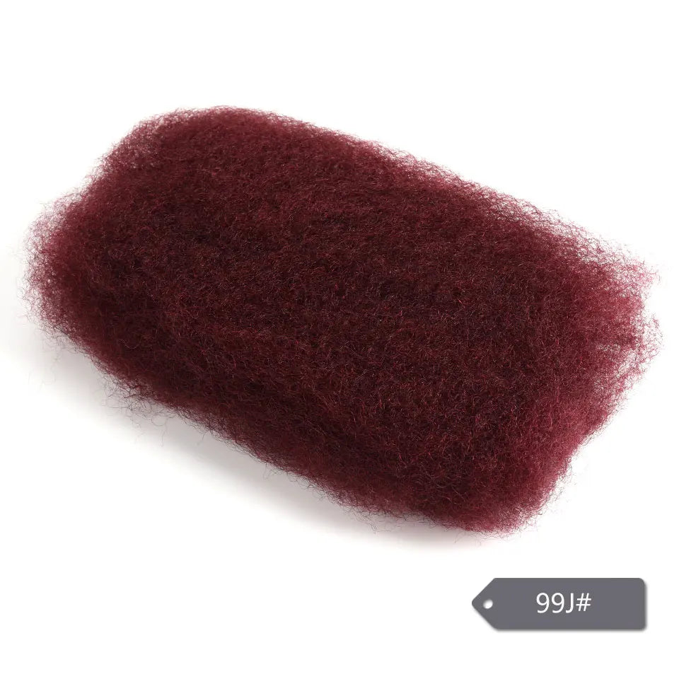 Afro Kinky Bulk Hair No Attachment Peruvian Afro Curly Bulk Human Hair Sleek Virgin Remy Dreadlock 1Pc Natural Color Braids Hair